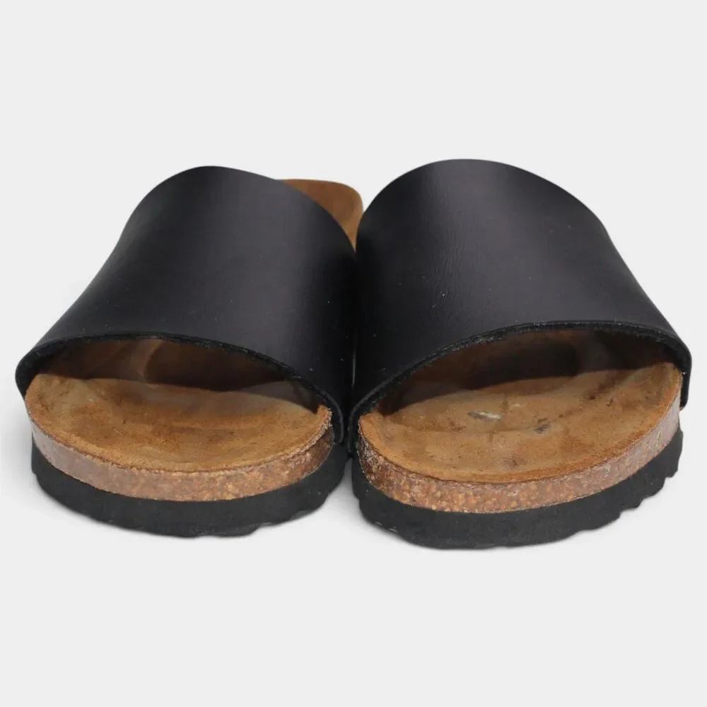 Betula Birkenstock Reggae Womens 8 EU 39 Black Soft Footbed Slide Sandals